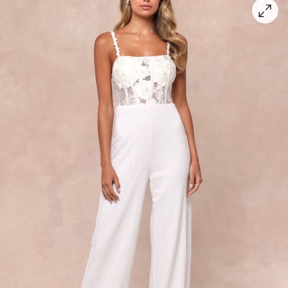 Elegant White Lace Jumpsuit
